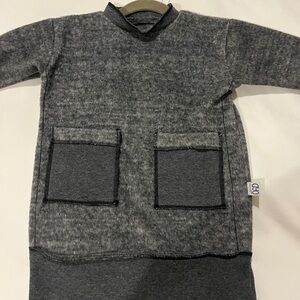Toddler Grey Sleeve Dress with Pockets